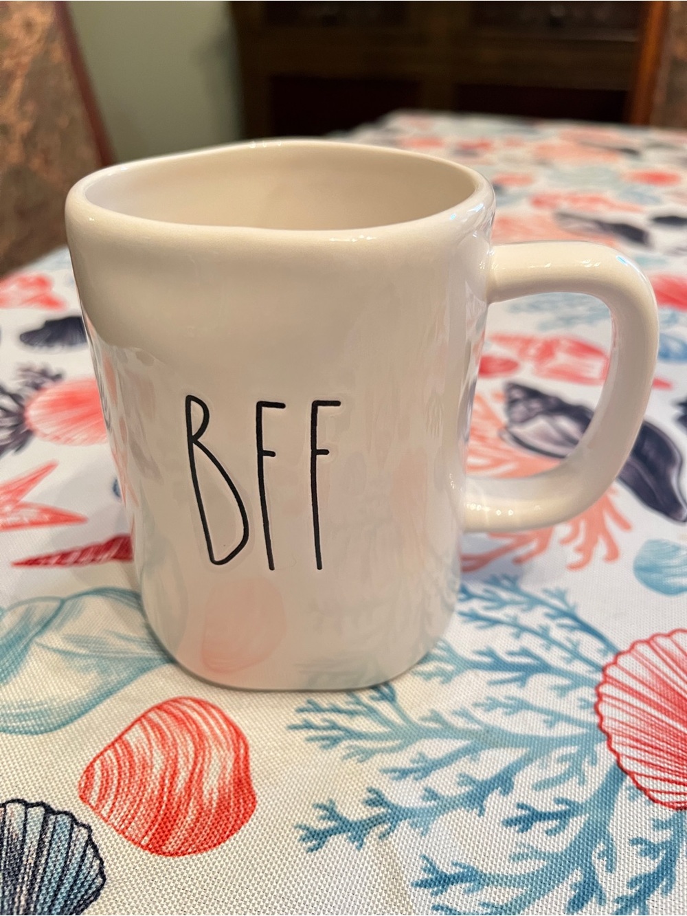 Rae Dunn BFF White Ceramic Mug with Handle - Friendship Coffee Cup